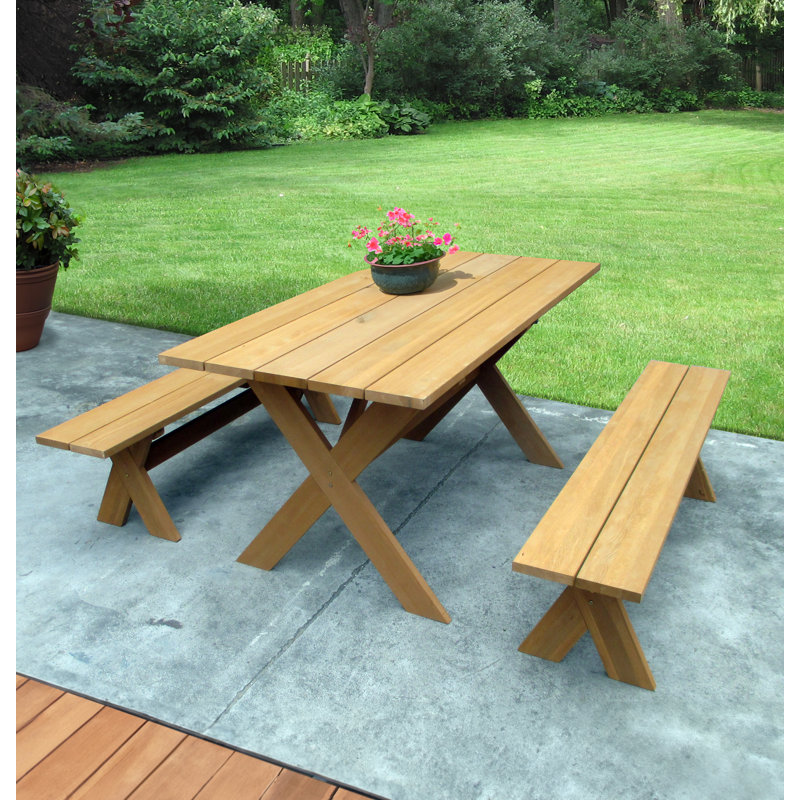 Shilap 8 - Person Wood Patio Dining Set with Rectangular Table