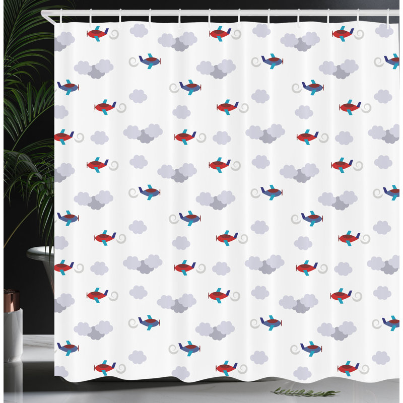 Multicolore avions de rideau de douche Latitude Run®, H 84 po x l 69 po