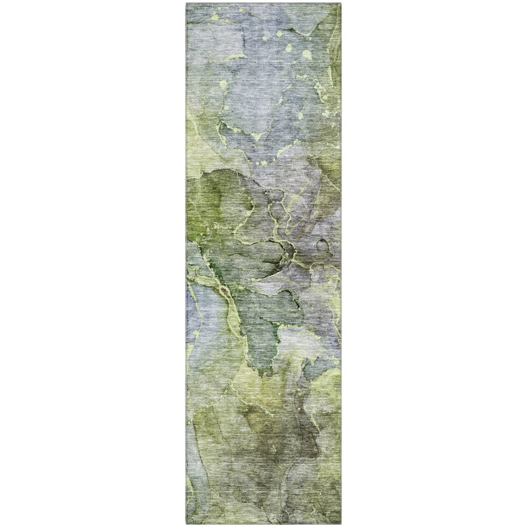 Premium Machine Washable Prisco Olive Rug