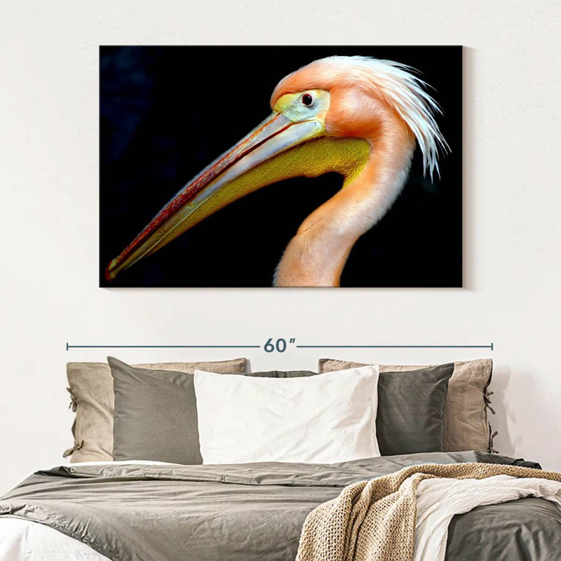 Peach Pelican Profile, 34" H x 51" W