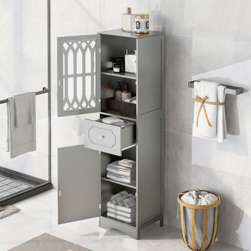 Grande armoire de salle de bain, Gris