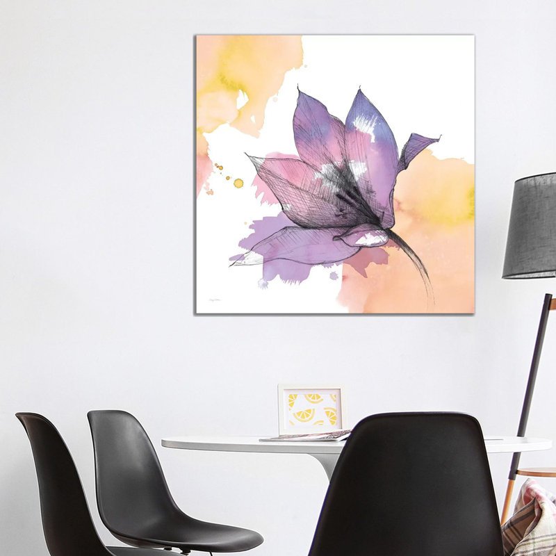 Watercolor Graphite Flower IX by Avery Tillmon - Wrapped Canvas Painting, 93.98 cm H x 93.98 cm W x 3.175 cm D
