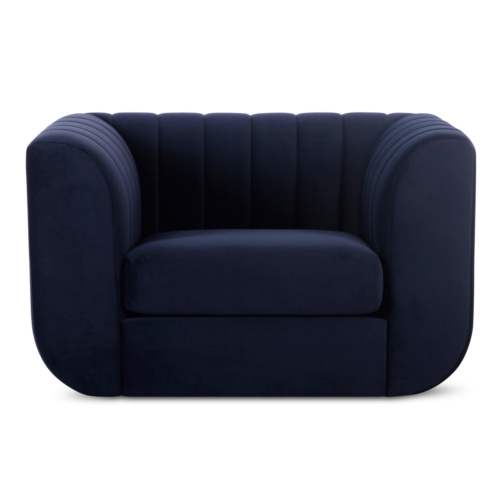 Daley Upholstered Accent Chair, Deep Blue Performance Velvet