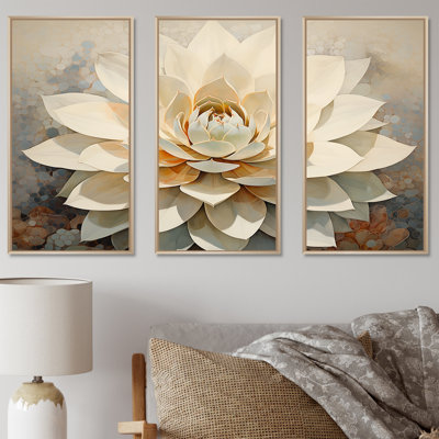 Beige Succulent Soft Bloom - Ensemble de décorations murales succulentes