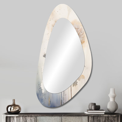 Dandelion Charm in Winter IV - Pissenlit formes asymétriques - Grand miroir mural traditionnel