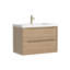 Meuble-lavabo simple mural moderne de 91 cm (36 po) au fini chêne naturel et lavabo intégrée.-510614022