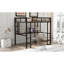 Lit Loft en métal avec grand bureau et tablettes