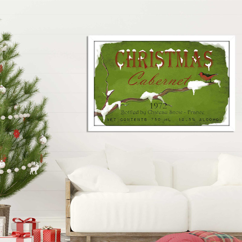 Christmas Cabernet (Horizontal) par By Jodi - impression, H 21,5 po x l 27,5 po x P 0,75 po, Cadre blanc