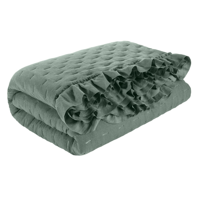 Benn Solid Colour Bedspread, W170 x L210cm, Dark Mint