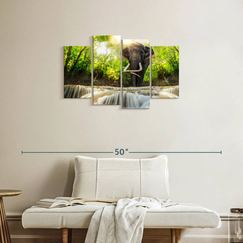 Brampt Waterfall Elephant, 22" H x 36" W