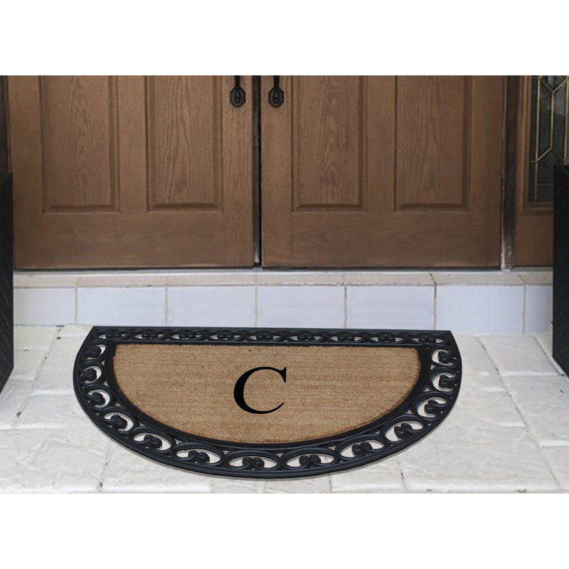 Vanslyke Non-Slip Doormat for Outdoor Entrance Front Door Mat 48" x 30" Semicircular, C