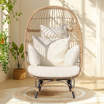 Boho Living Room With Egg Chair Outdoor Egg Chair NICESOUL Wicker