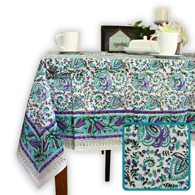 Cotton Floral Tablecloth Square