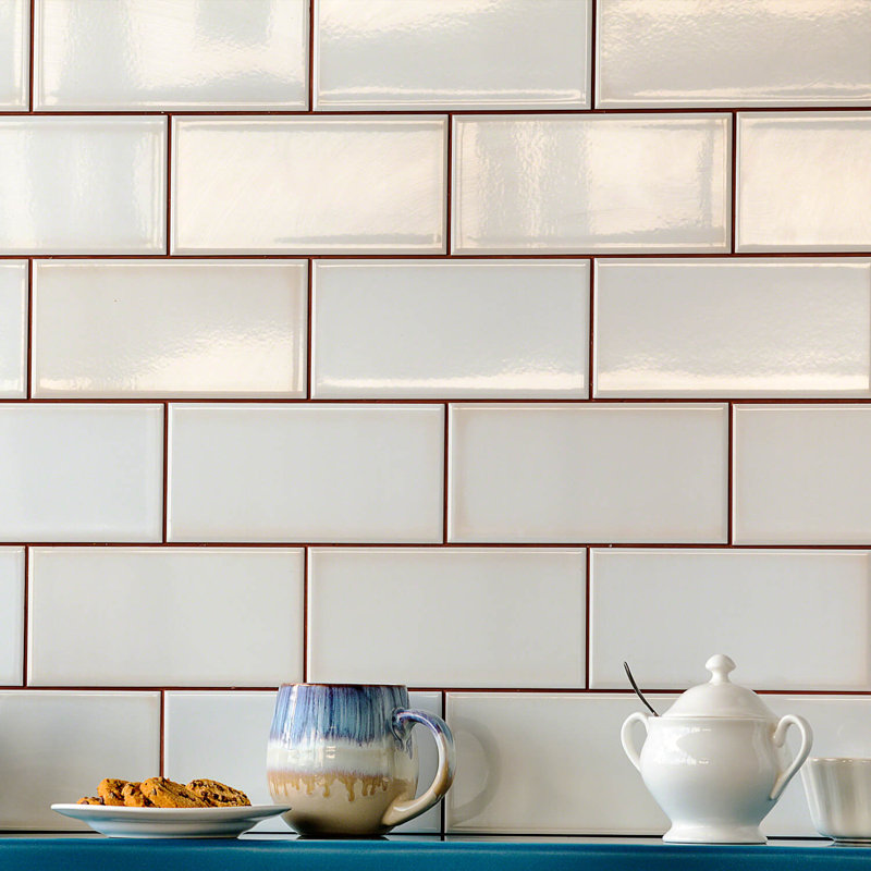 Index 4" x 8" Polished Ceramic Subway Wall Tile (10.76 Sq. Ft. / Case), White