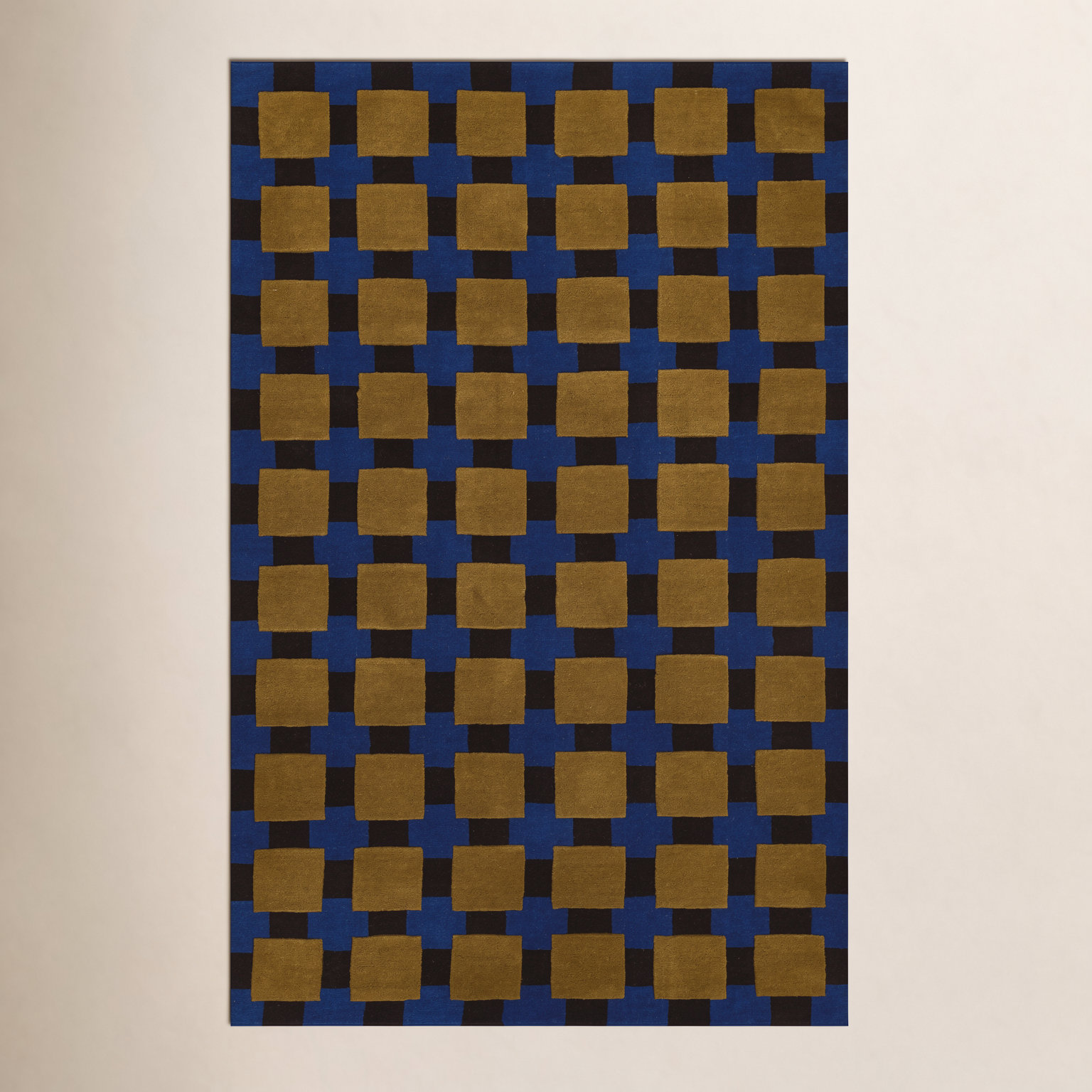Hand-Tufted Geometric Rug, Rectangle 9' x 12', Blue