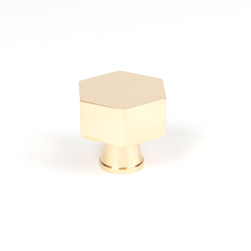 Geometric Knob, Polished Brass, 4 cm