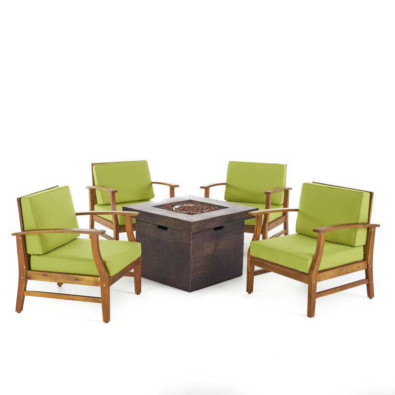 Ensemble de conversation avec coussins 5 pièces Karp, Vert