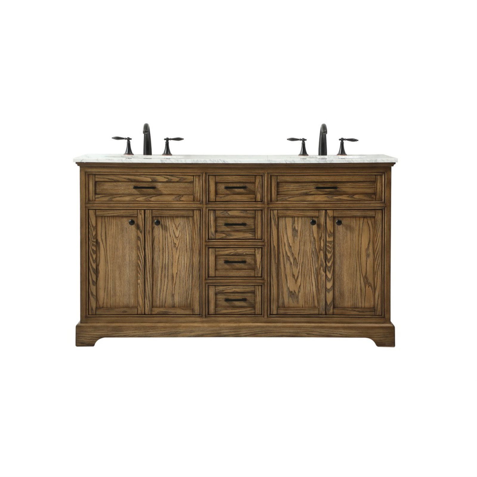 Hermes 60'' Double Bathroom Vanity, Driftwood