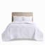 Ensemble de couvre-lit matelassé réversible 3 pièces en polyester blanc, format King/Cal King-136110700-136110698
