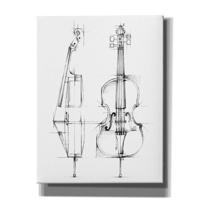 "Cello Sketch" par Ethan Harper, art mural sur toile