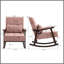 Fauteuil à bascule d'appoint moderne du milieu du siècle avec structure en bois massif, fauteuil de salon rembourré, fauteuil de lecture pour chambre ou véranda-1523119884