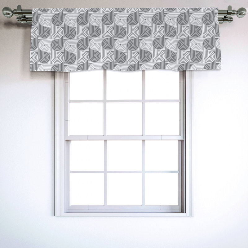 Sateen Geometric Ruffled Window Valance