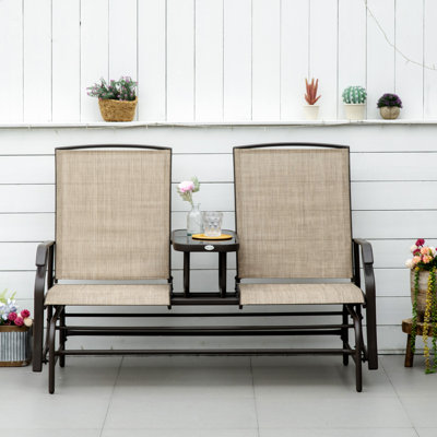 Banc d'extérieur avec table centrale Outsunny