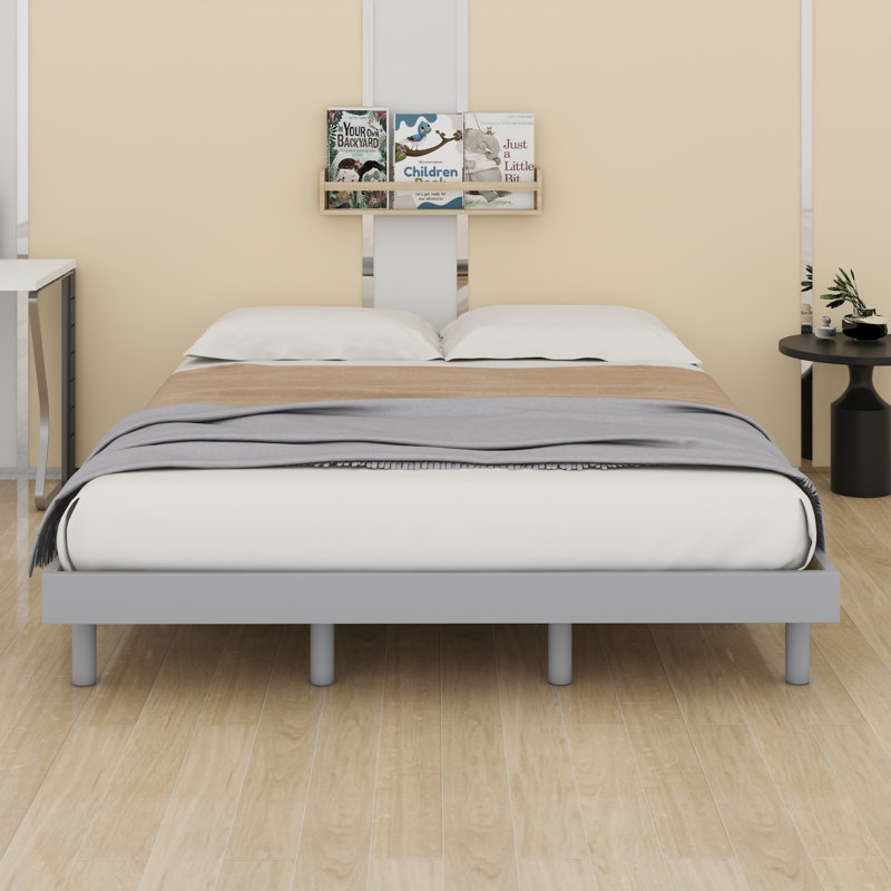 Olamon Open-Frame Bed, Gray, Queen