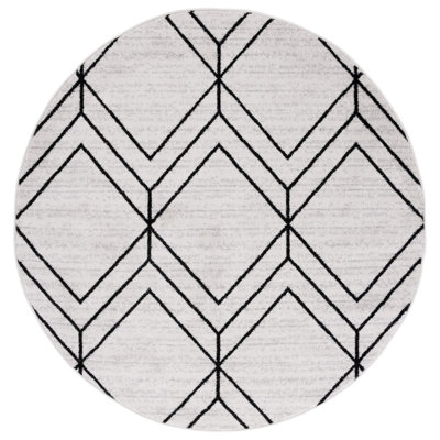 Cargian Geometric Light Gray/Black Area Rug