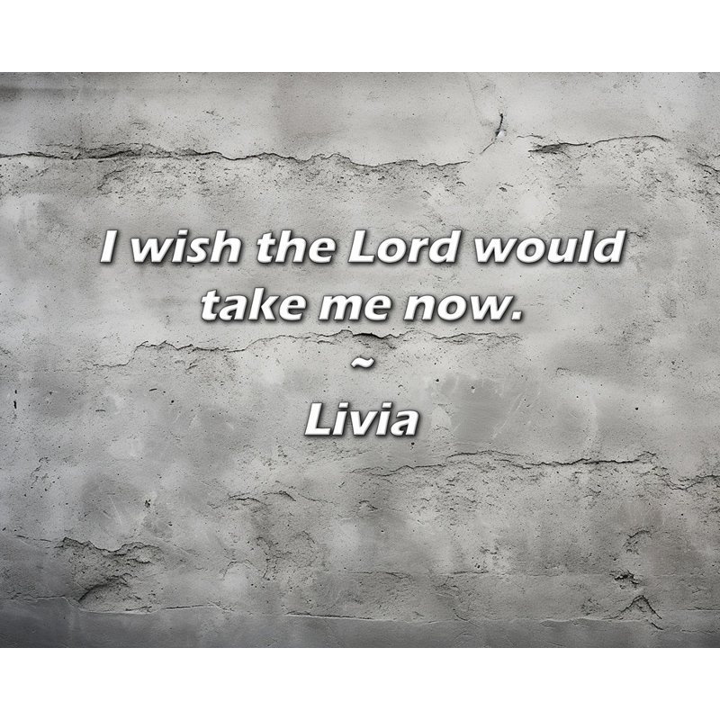 Citation artistique «Je souhaiterais que le Lord me prenne maintenant». Toile tendue par Livia Gallery, H 48 po x l 33 po