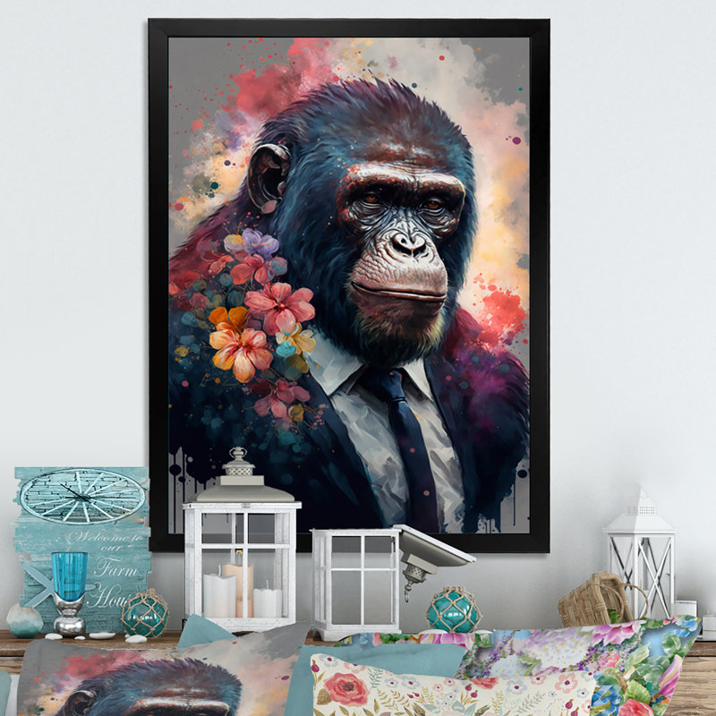 Art floral mignon - image sur toile, Impression noire sur toile encadrée, H 20 po x l 12 po x P 1 po