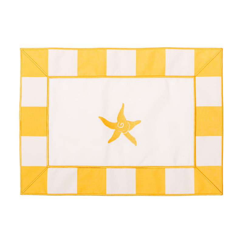 Napperon, Jaune / Blanc