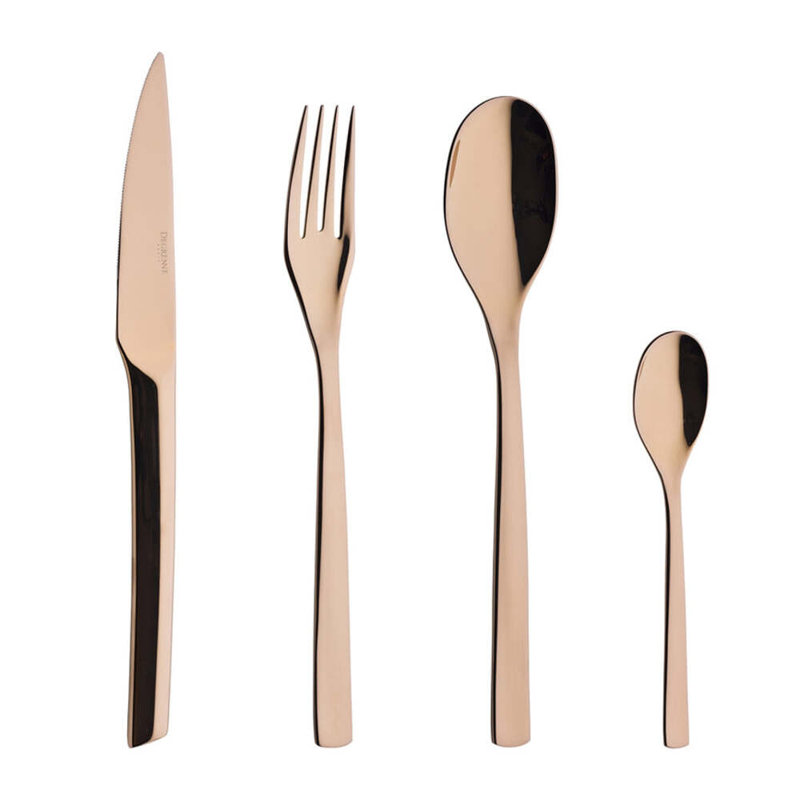 DEGRENNE Paris Guest Copper Stainless Steel Flatware Set - Service for 6
