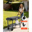 Chariot de barbecue pliable extérieur avec grande table, roues et plusieurs options de rangement pour une préparation et une cuisson efficaces au barbecue