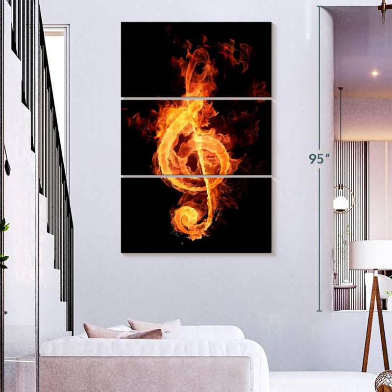 Abarca Flaming G Clef, 74" H x 48" W
