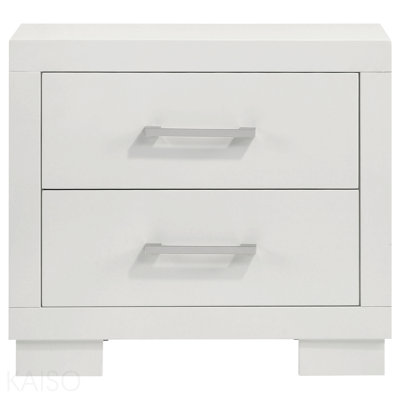 2-Drawer Rectangular Bedroom Nightstand with Bar Handle Pulls