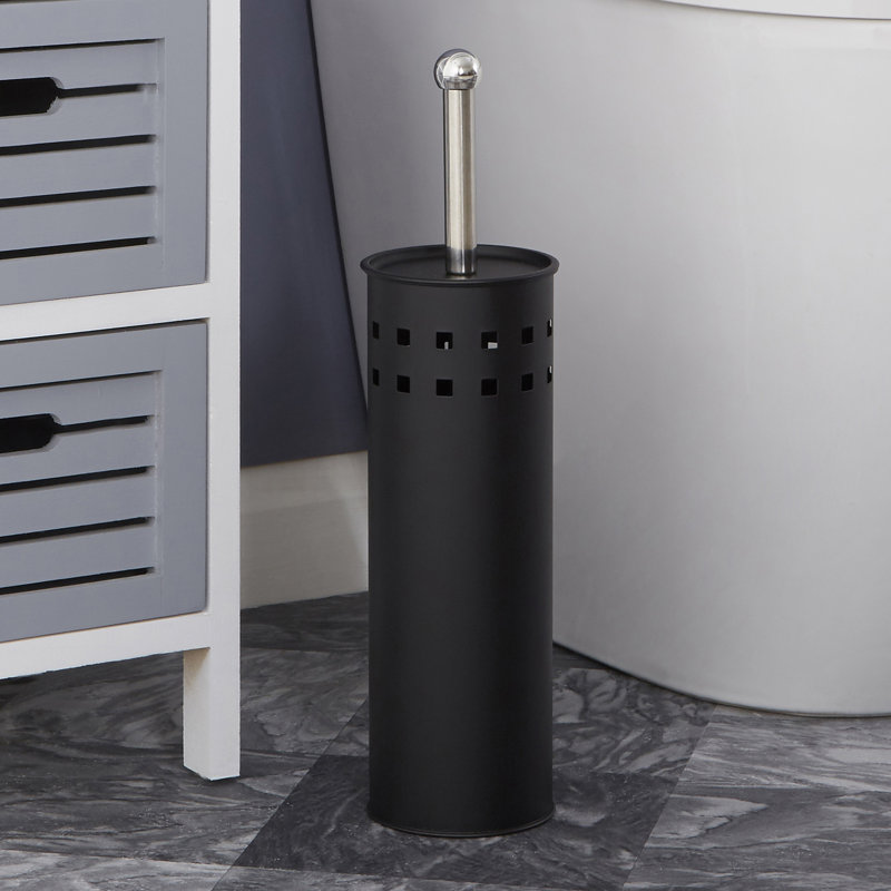Free-Standing Toilet Brush & Holder, Matt Black