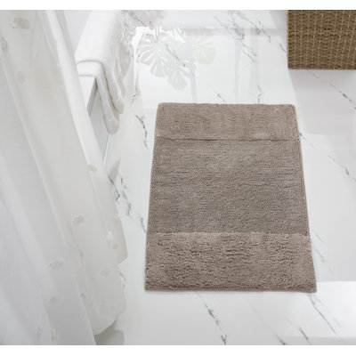 Merkle 100% Cotton Tufted Bath Rug with Non-Slip Backing, Machine Washable, Ultra Soft & Absorbent Solid Bath Mat for Shower, Bathtub, Sink & Vanity Areas, 24" x 40" Rectangle, Beige