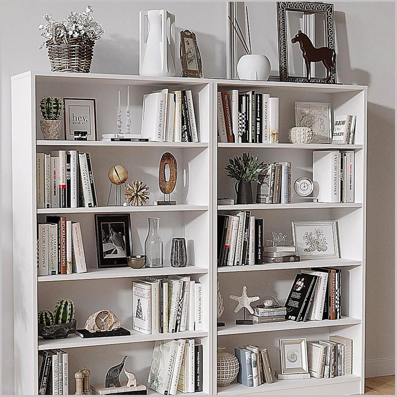 Bibliothèque 5 tablettes, Blanc