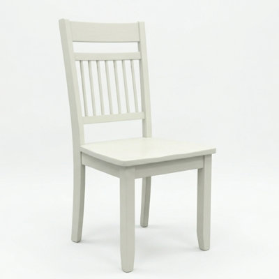 Ashby Slat Back Dining Chair in White Finish, Set of 2