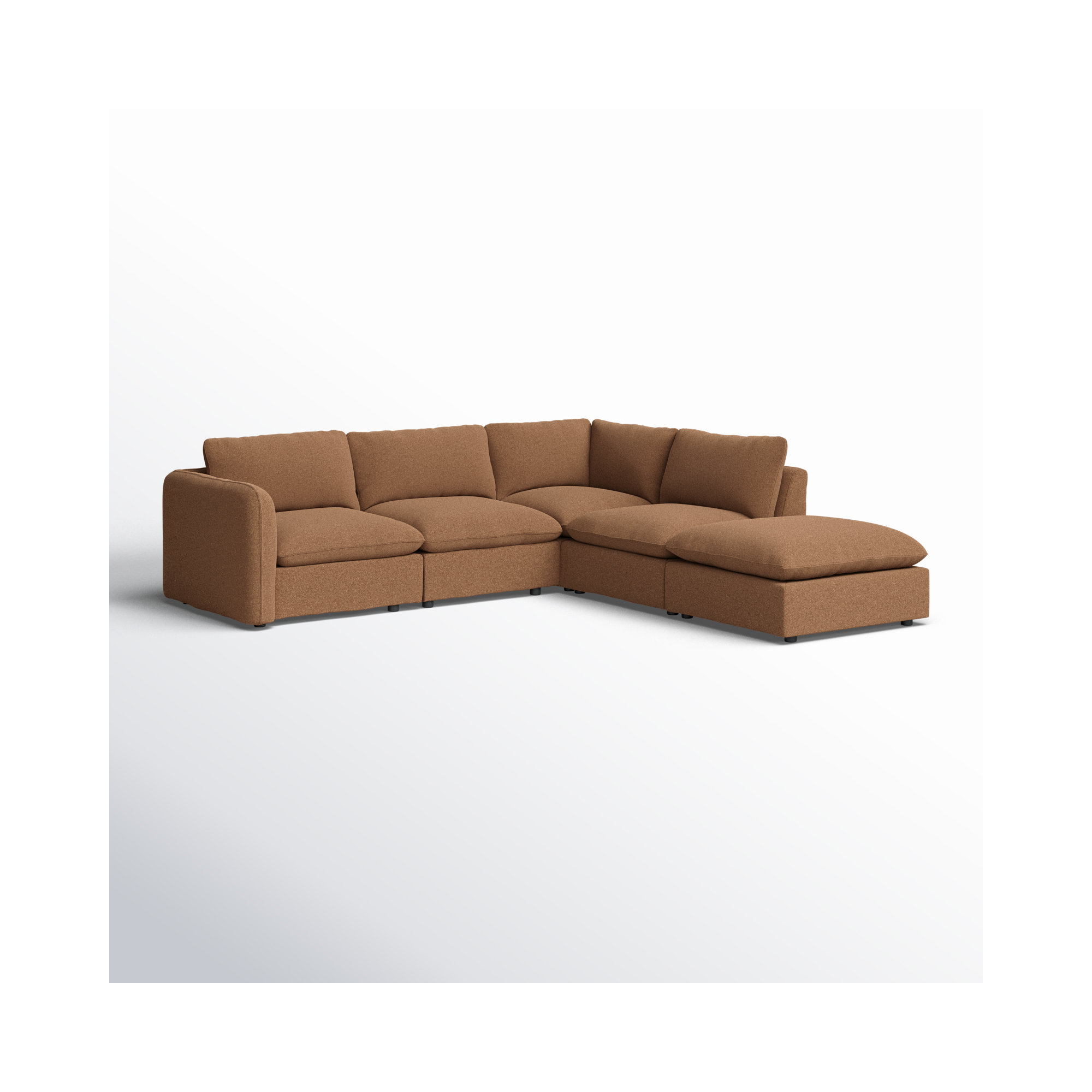 Margorie Upholstered L-Sectional, Antwerp Cafe Linen Blend, Right Hand Facing