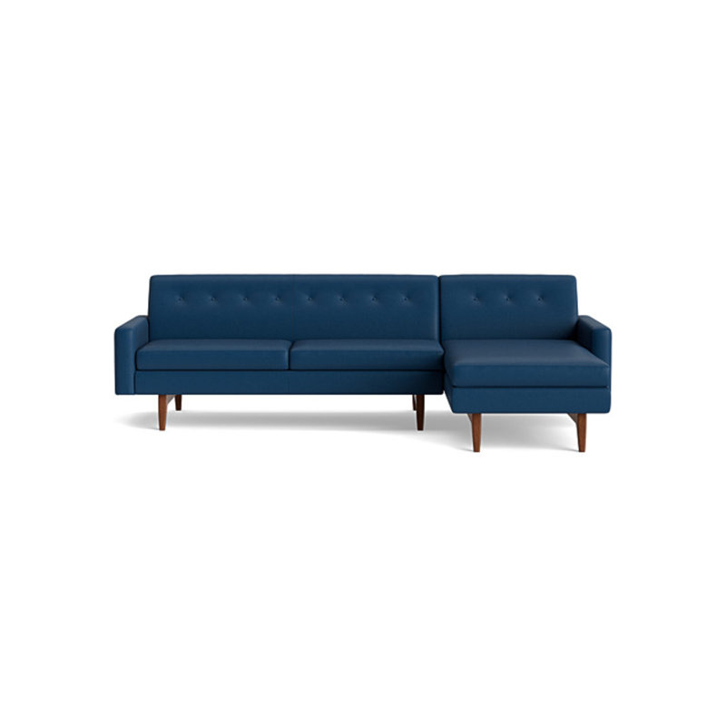 Tyler Chaise Sectional, Right Hand Facing, Leather - Deep Blue