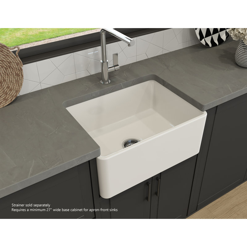24 " L Single Bowl Fireclay Kitchen Sink