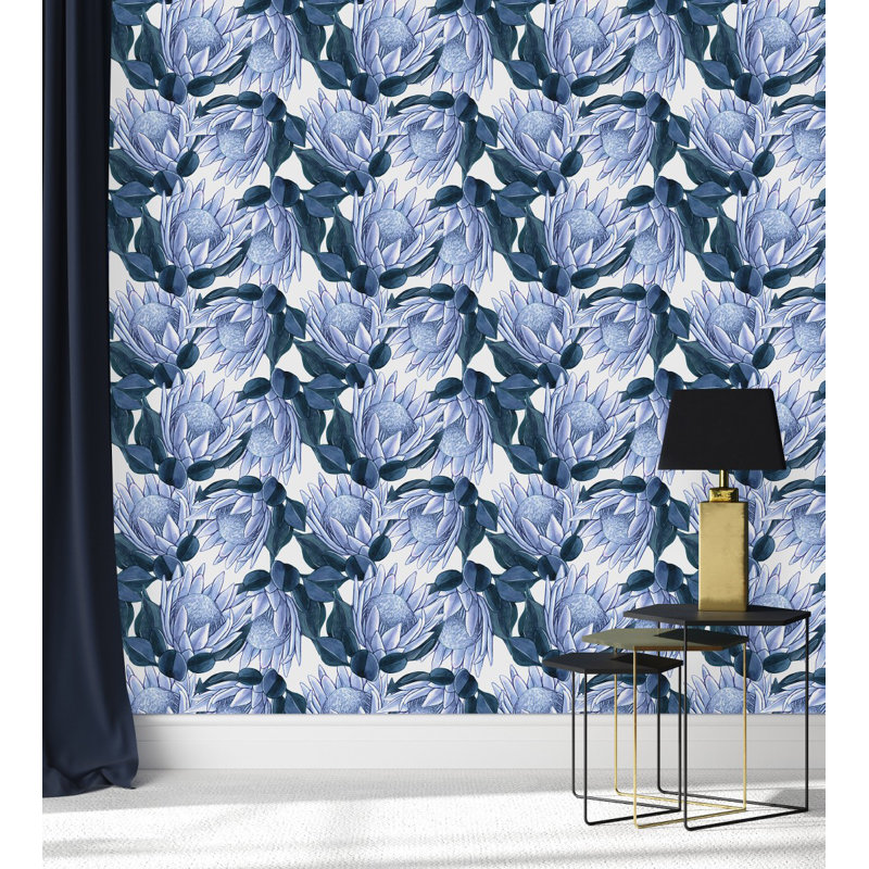 Peel & Stick Floral Tile, 2.08' W x 10.42' L