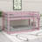 Solid Rubber Wooden Floor Bunk Bed With Ladder And Strengthened Slats-1082374703