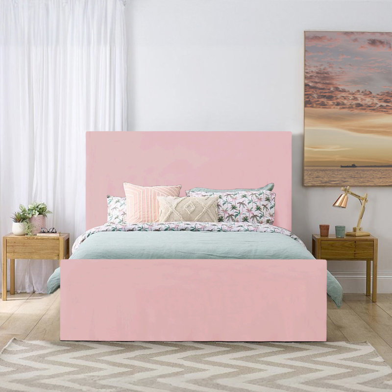 Amed Upholstered Ottoman Storage Bed, Double (4'6), Pink