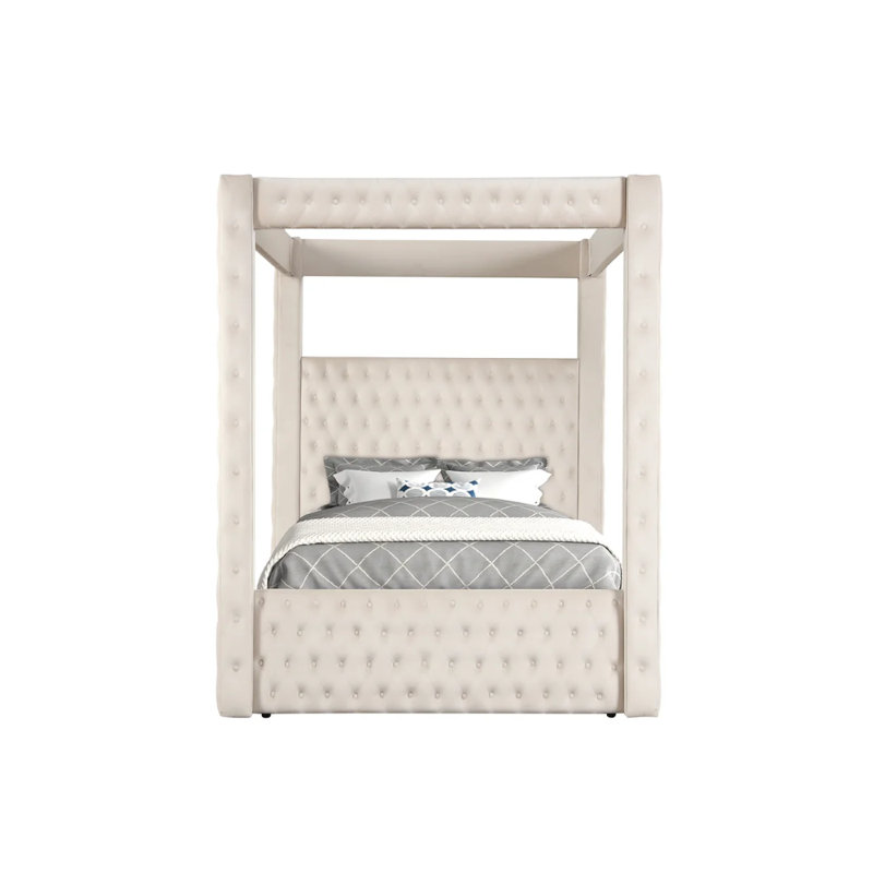 Lit plateforme Mansion, Beige, Très grand