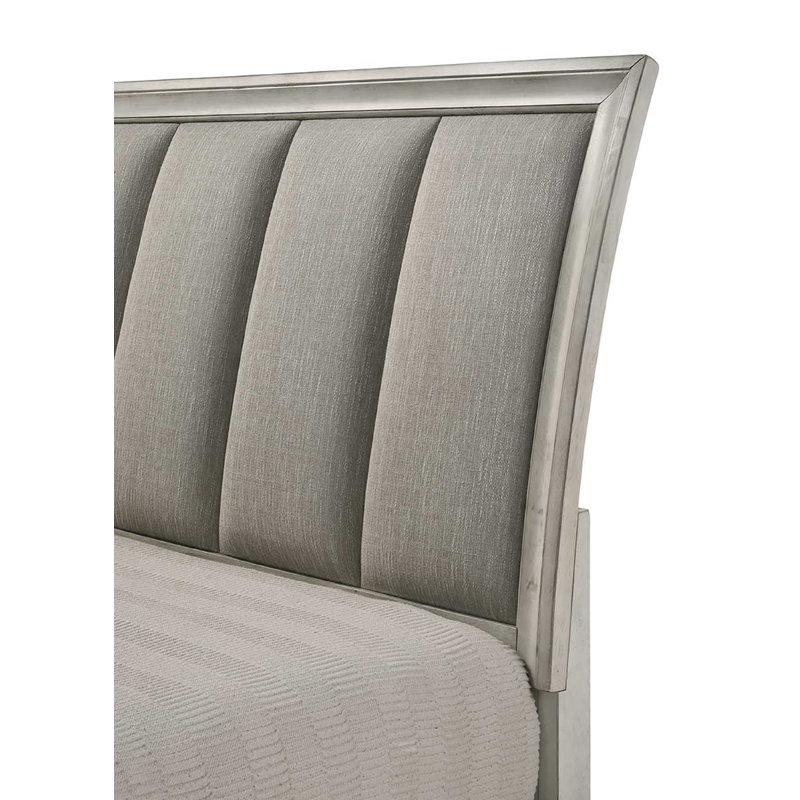 Lit plateforme grand avec rangement 1pc, Antique White, Queen