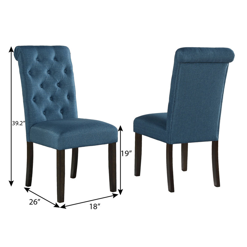 Ensemble de 2 chaises de salle à manger Jacoblee Leviton, Bleu