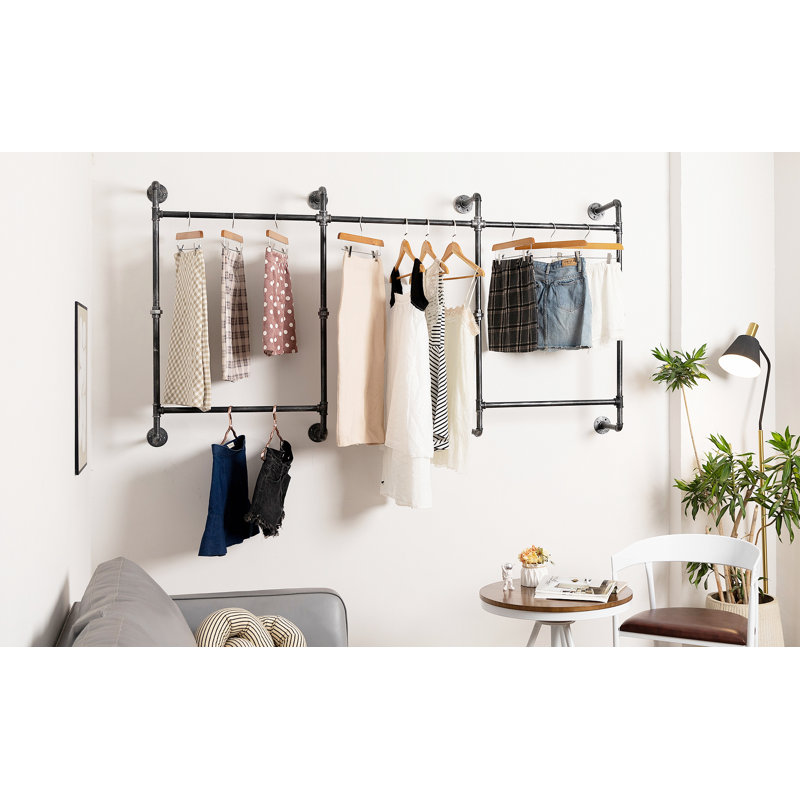 41.7'' Metal Industrial Pipe Clothing Rack
